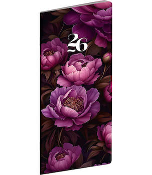 Kapesní diář Květy plánovací měsíční 8x18cm