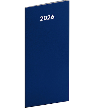 Kapesní diář Modrý plánovací měsíční 8x18cm