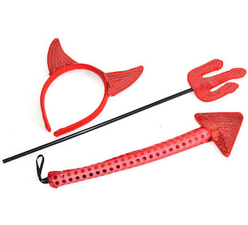 Karnevalový set Čertí - uši, ocas, hůl