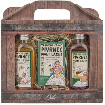 Kosmetická sada Pivrnec sprchvoý gel 100 ml, sůl 150 g a šampon 100 ml
