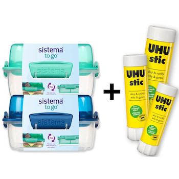 Krabička na svačinu Flip and Nest 1,24 l mix barev + balení lepidel
