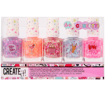 Lak na nehty konfety sada 5ks