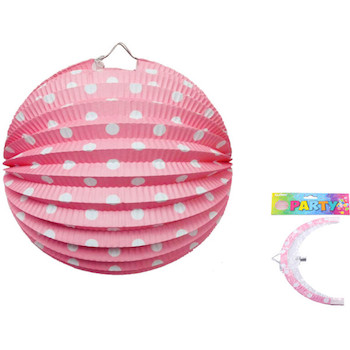 Lampion kulatý růžový puntík 25cm