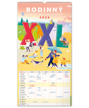 Nástěnný kalendář Rodinný plánovací XXL 2026 33×64cm