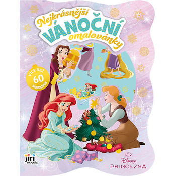Nejkrásnější vánoční omalovánky se samolepkami Disney Princezny