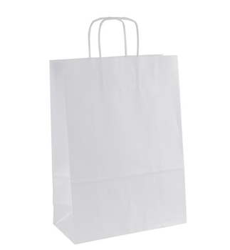 Papírové tašky 24x11x33cm bílé 1ks