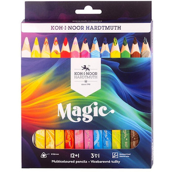 Pastelky Magic 3408 12+1ks trojhranné silné