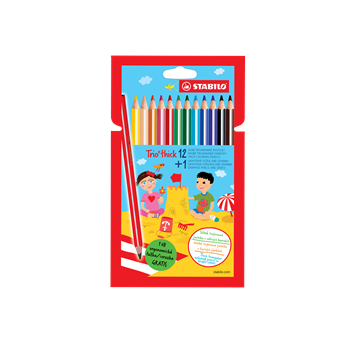 Pastelky Stabilo Trio thick silné 12ks + grafitová tužka