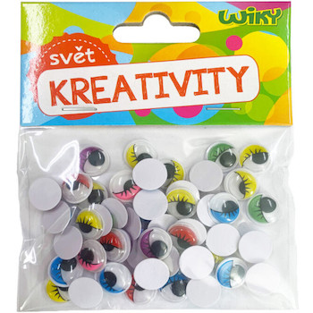 Pohyblivé oči barevné 12mm 50ks