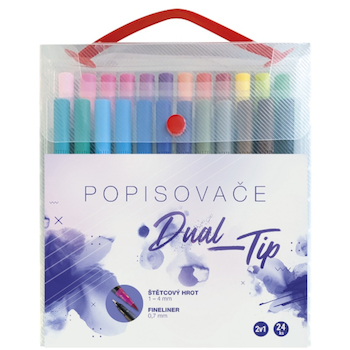 Popisovač oboustranný Concorde Dual-Tip 24 barev