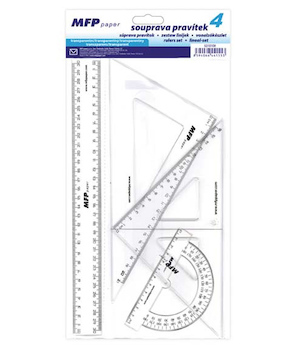 Pravítko transparentní sada 4ks