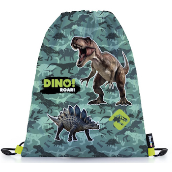 Sáček na cvičky Dino zelený