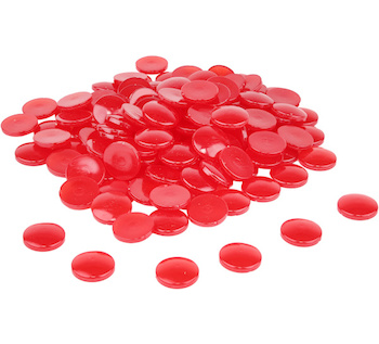 Sada 100 počítacích kamínků pr. 20 mm červené