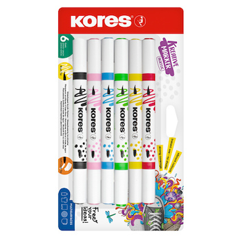 Sada akrylových popisovačů Kores Kreative Marker 6 barev