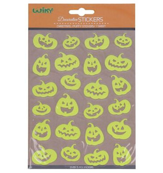 Samolepky svítící ve tmě 25x14,4 cm Dýně Halloween