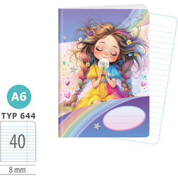 Sešit A6 Rainbow Ella linkovaný 644 40 listů
