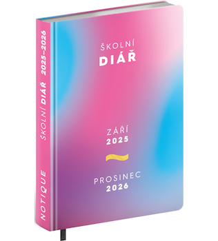 Školní diář Růžový (září 2025 – prosinec 2026) 9,8 x 14,5 cm