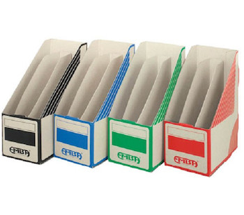 Stojan na časopisy Triobox červená