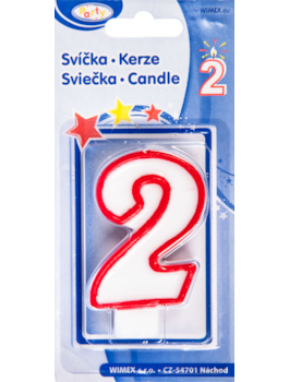 Svíčka číslo &#039;&#039;2&#039;&#039; 75mm