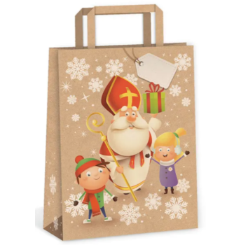 Taška papírová kraft s uchem Mikuláš 22x29x11cm