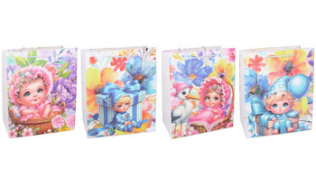 Taška papírová L 40x30x12cm dětský motiv