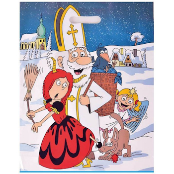 Taška PE bílá Mikuláš 34x45cm