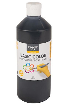 Tempera Creall basic 500ml černá