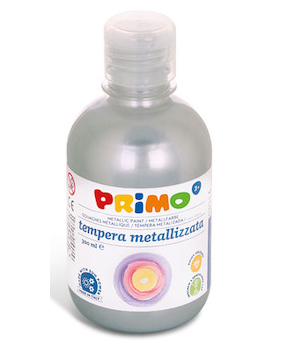 Tempera Primo metalic 300ml stříbrná