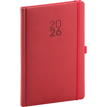 Týdenní diář Diamante červený 15×21cm