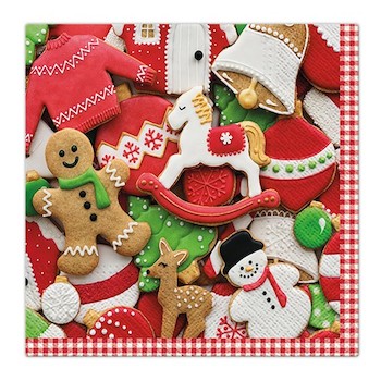 Ubrousky vánoční třívrstvé Gingerbread Clothes 33x33cm