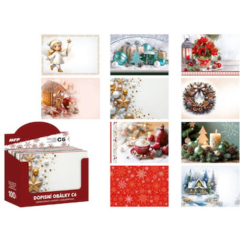 Vánoční obálka standard B6 mix