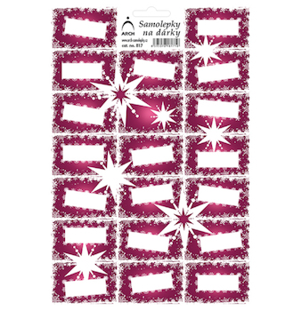 Vánoční samolepky Hvězdy šikmé fialové 17x24,5cm
