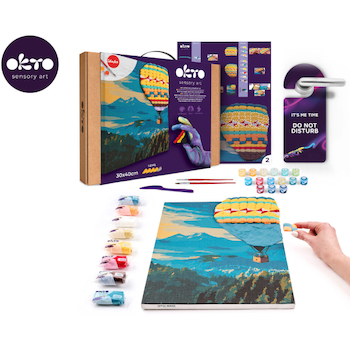 Výtvarná sada OKTO Malba a 3D modelování obraz Hot Air Balloon Flight 30x40 cm