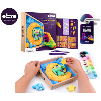 Výtvarná sada OKTO Modelování Malý svět v rámečku motiv Zajíček na měsíci 21x21 cm